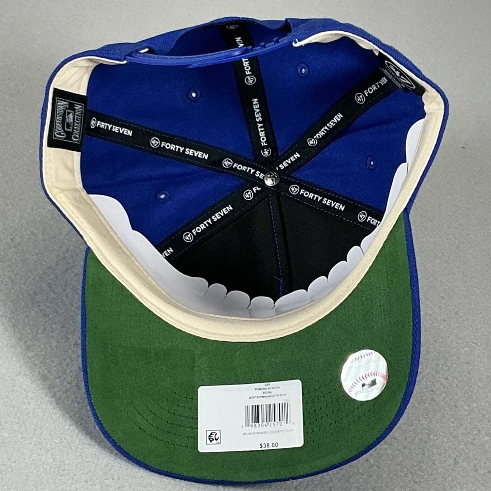 Atlanta Braves 47 Brand Hitch Hat Snapback Blue Cooperstown OSFA NEW - Picture 5 of 9